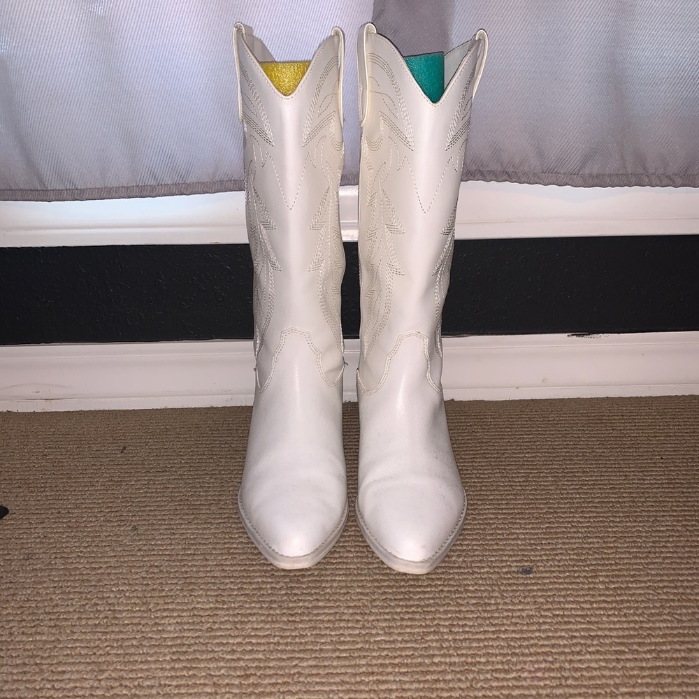 Madden girl white cowboy boots